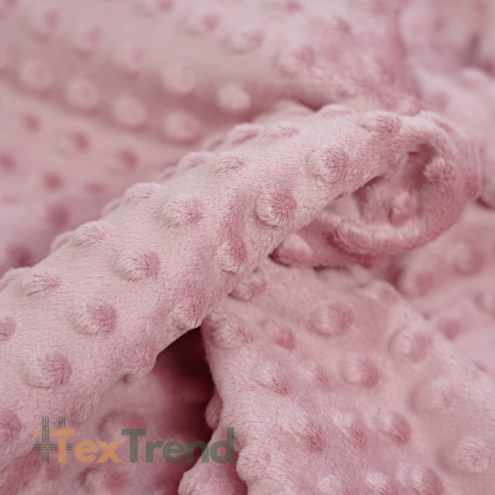 Minky Noppen Stoff / Minky Fleece – weich - schmutzig rosa (Fingerhut)