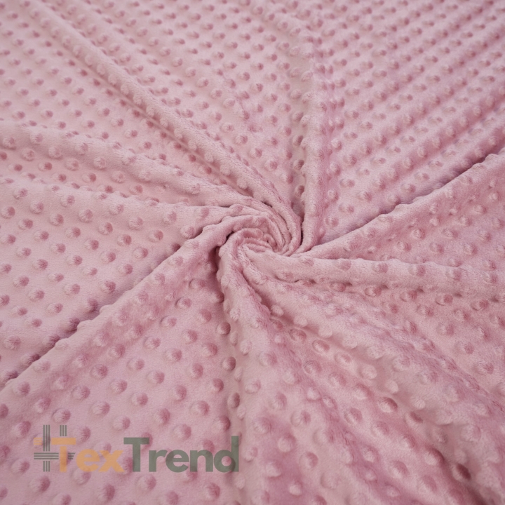 Minky Noppen Stoff / Minky Fleece – weich - schmutzig rosa (Fingerhut)