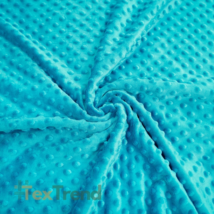 Minky Noppen Stoff / Minky Fleece – weich - türkis (Bachelor's Button)