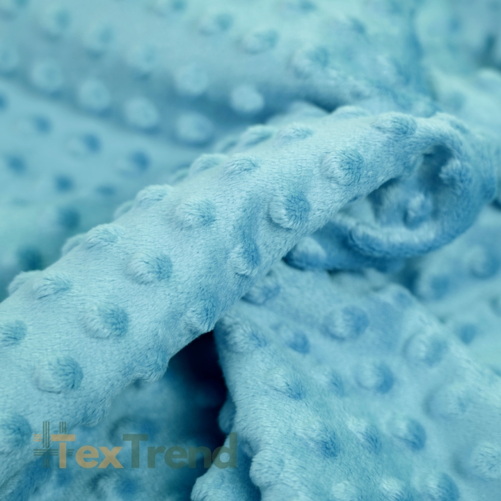 Minky Noppen Stoff / Minky Fleece – weich - himmelblau (Sky blue)