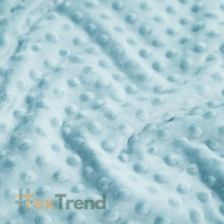 Minky Noppen Stoff / Minky Fleece – weich - 270g/m2 - hellblau