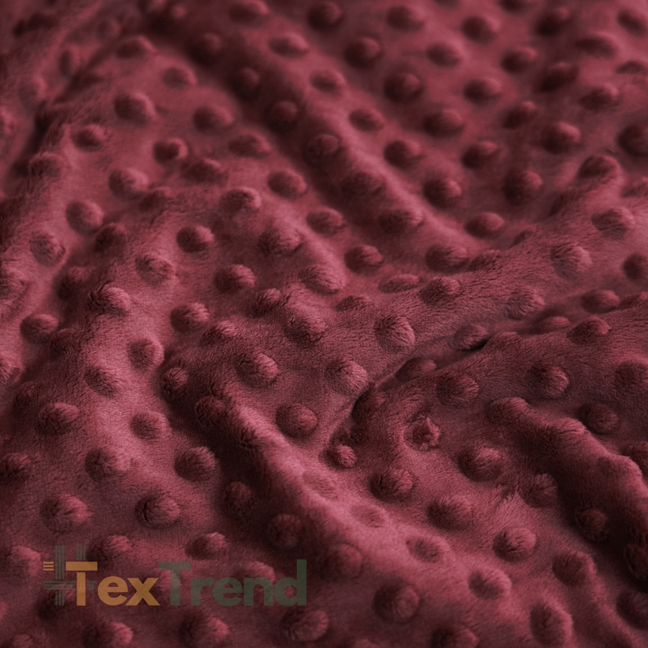 Minky Noppen Stoff / Minky Fleece – weich - kirschrot (Windsor Wine)