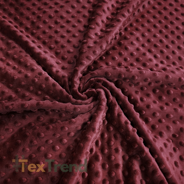 Minky Noppen Stoff / Minky Fleece – weich - kirschrot (Windsor Wine)