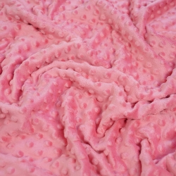 Minky Noppen Stoff / Minky Fleece – weich - gefrorene Erdbeere (Strawberry Ice)