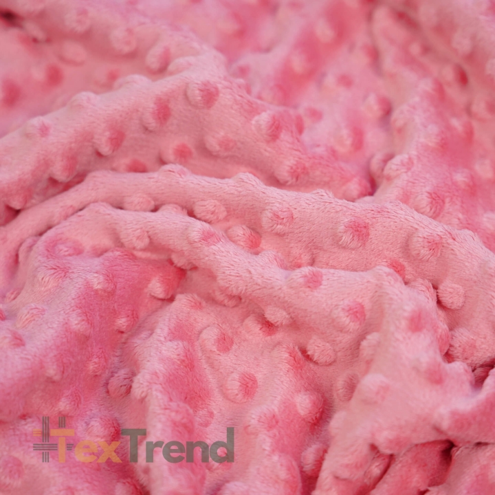 Minky Noppen Stoff / Minky Fleece – weich - gefrorene Erdbeere (Strawberry Ice)