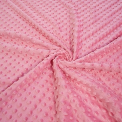 Minky Noppen Stoff / Minky Fleece – weich - gefrorene Erdbeere (Strawberry Ice)