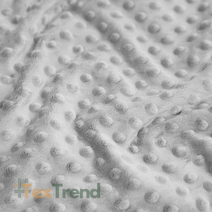 Minky Noppen Stoff / Minky Fleece – weich - 270g/m2 - hellgrau