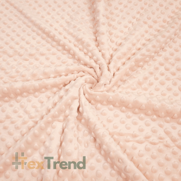 Minky Noppen Stoff / Minky Fleece – weich - helles Aprikose (Soft Pink)