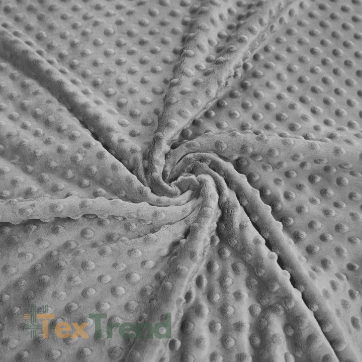 Minky Noppen Stoff / Minky Fleece – weich - 270g/m2 grau