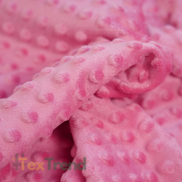 Minky Noppen Stoff / Minky Fleece – weich - 270 g/m2 - rosa