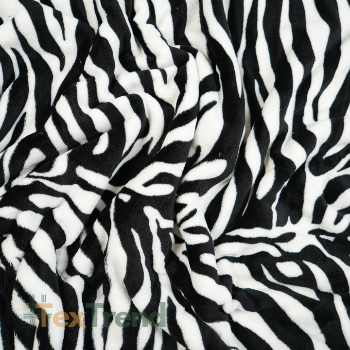 Kuschelfleece Stoff – Kinder Muster -  Zebra