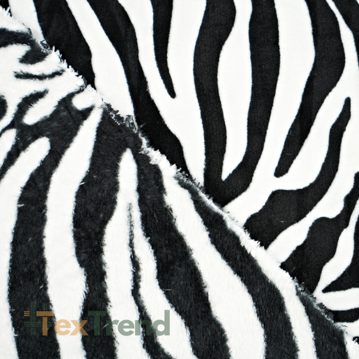 Kuschelfleece Stoff – Kinder Muster -  Zebra