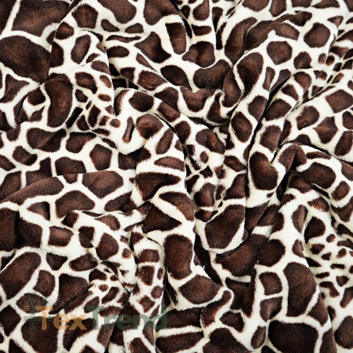 Kuschelfleece Stoff – Kinder Muster -  Giraffenmuster