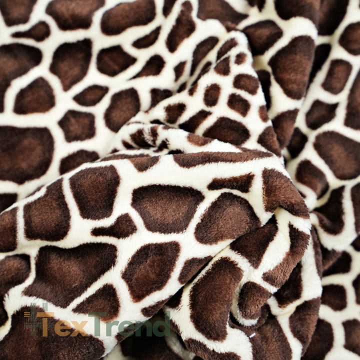 Kuschelfleece Stoff – Kinder Muster -  Giraffenmuster