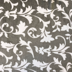 Kuschelfleece Stoff – Kinder Muster -  Ornament grau