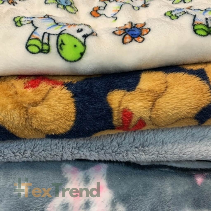 Kuschelfleece Stoff – Kinder Muster - MIX Reste, Endstücke - 1kg