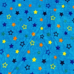 Kuschelfleece Stoff – Kinder Muster - doppelseitig Weltraum und Sterne