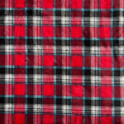 Kuschelfleece Stoff – Kinder Muster - Karomuster rot