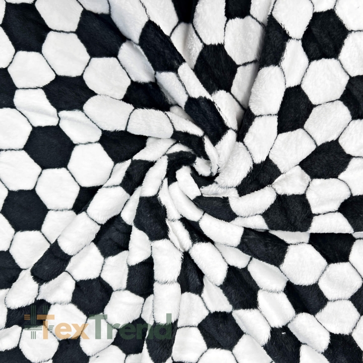 Kuschelfleece Stoff – Kinder Muster - Fußball