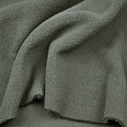 Bekleidungsfleece Stoff –  grau mit grünem Farbton
