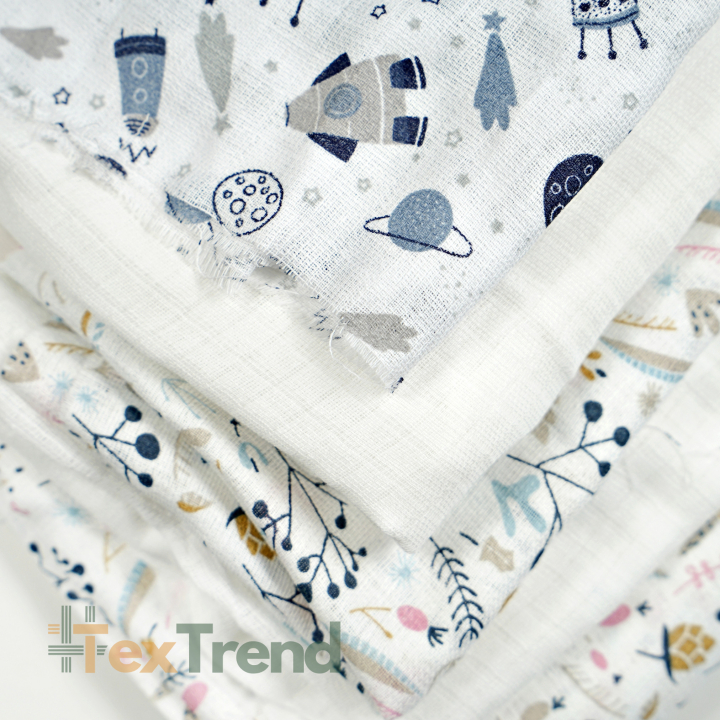 Baumwoll Mullstoff - MIX Reste, Endstücke - 0,5 kg