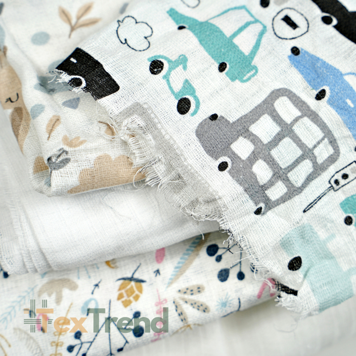 Baumwoll Mullstoff - MIX Reste, Endstücke - 0,5 kg