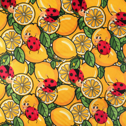 Cordura Stoff / Oxford Stoff – wasserdicht – Zitronen und Marienkäfer