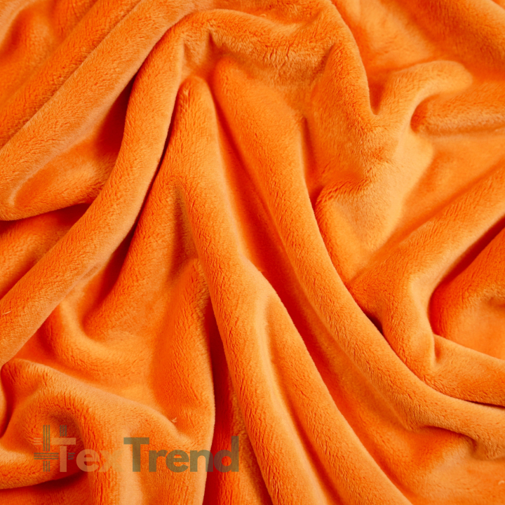 Minky Stoff / Minky Fleece – glatt – Orange (Nektarine)