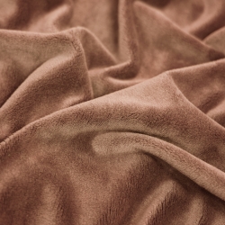 Minky Stoff / Minky Fleece – glatt – nussbraun (Mocha Mousse)