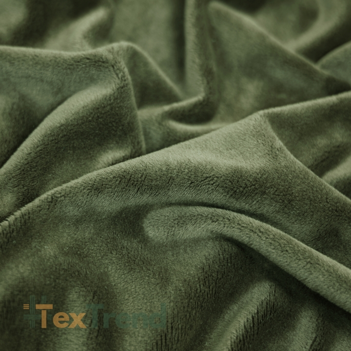 Minky Stoff / Minky Fleece – glatt – erdgrün (Four Leaf Clover)