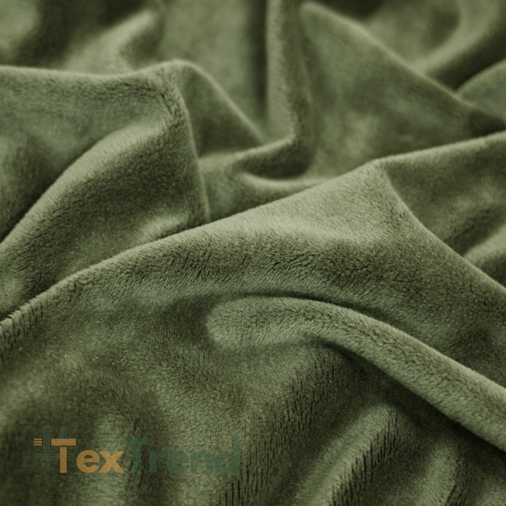 Minky Stoff / Minky Fleece – glatt – faulgrün