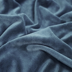 Minky Stoff / Minky Fleece – glatt – blau-grau (Nacht Schatten)