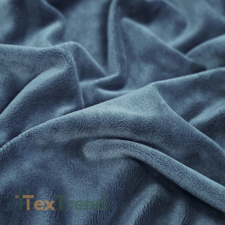 Minky Stoff / Minky Fleece – glatt – blau-grau (Nacht Schatten)