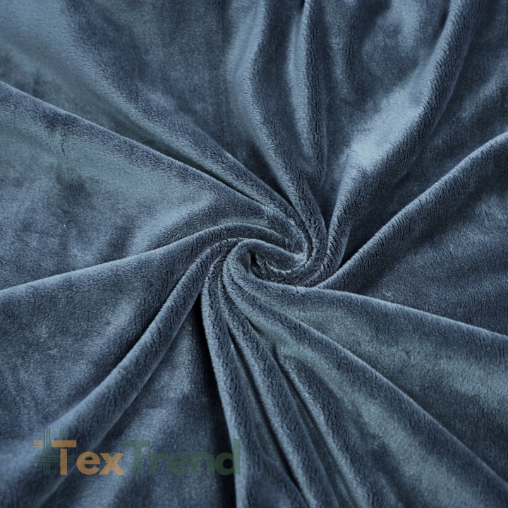 Minky Stoff / Minky Fleece – glatt – blau-grau (Nacht Schatten)