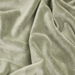 Minky Stoff / Minky Fleece – glatt – beige-oliv (Tidal Foam)