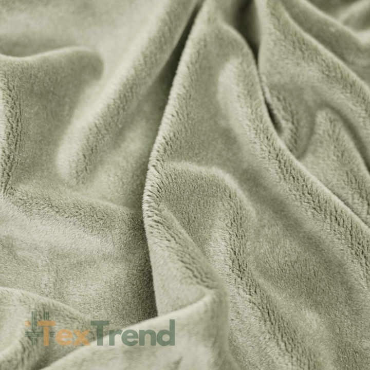 Minky Stoff / Minky Fleece – glatt – beige-oliv (Tidal Foam)
