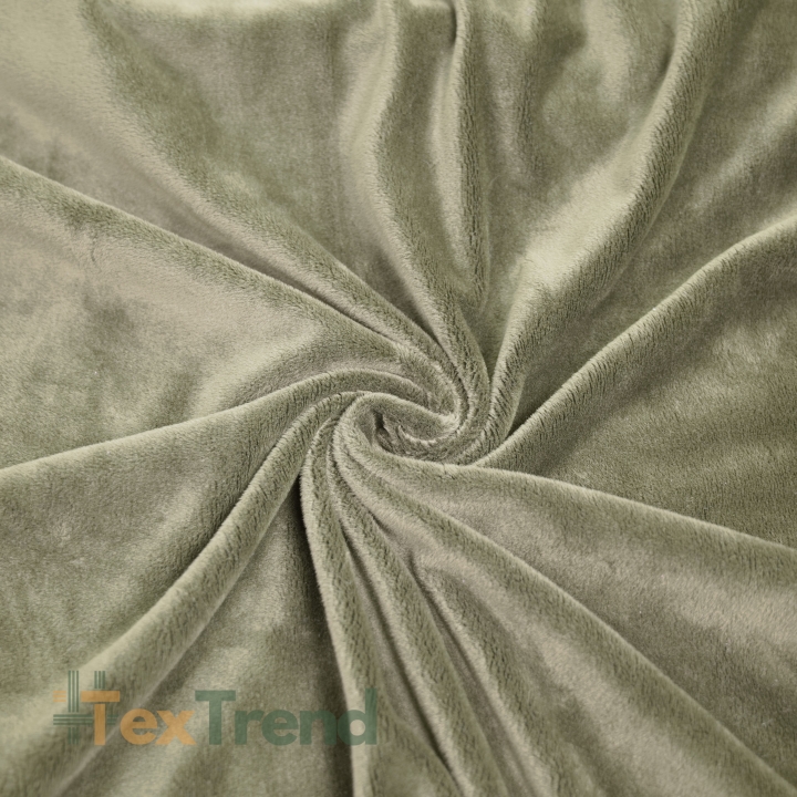 Minky Stoff / Minky Fleece – glatt – beige-oliv (Tidal Foam)