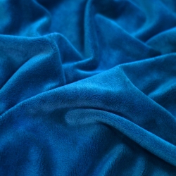 Minky Stoff / Minky Fleece – glatt – Premium saphirblau (Victoria Blau)