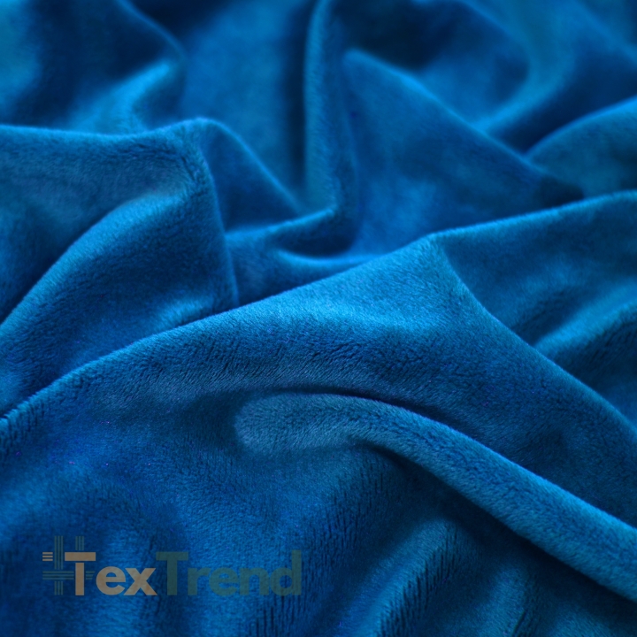 Minky Stoff / Minky Fleece – glatt – Premium saphirblau (Victoria Blau)