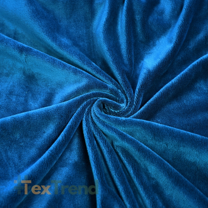 Minky Stoff / Minky Fleece – glatt – Premium saphirblau (Victoria Blau)