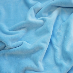 Minky Stoff / Minky Fleece – glatt – Premium hellblau (Himmelblau)