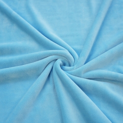 Minky Stoff / Minky Fleece – glatt – Premium hellblau (Himmelblau)