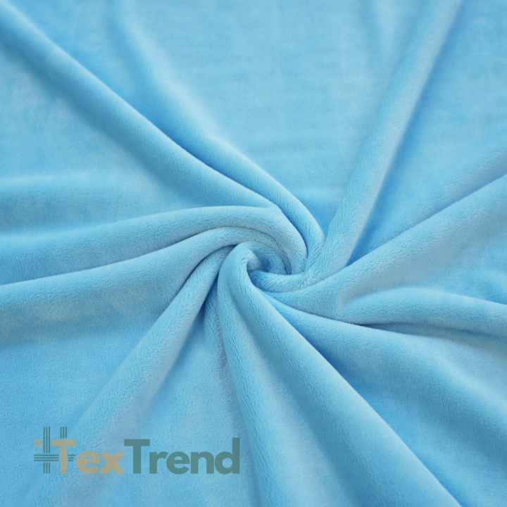 Minky Stoff / Minky Fleece – glatt – Premium hellblau (Himmelblau)