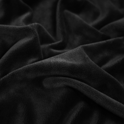 Minky Stoff / Minky Fleece – glatt – Premium schwarz (Black)