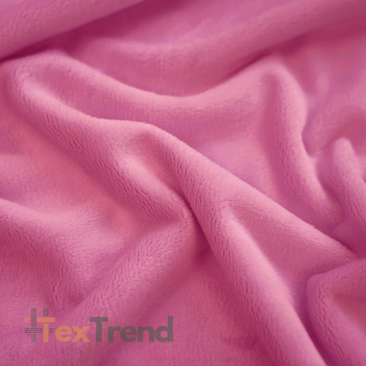 Minky Stoff / Minky Fleece – glatt – Premium rosa (Azaleenrosa)