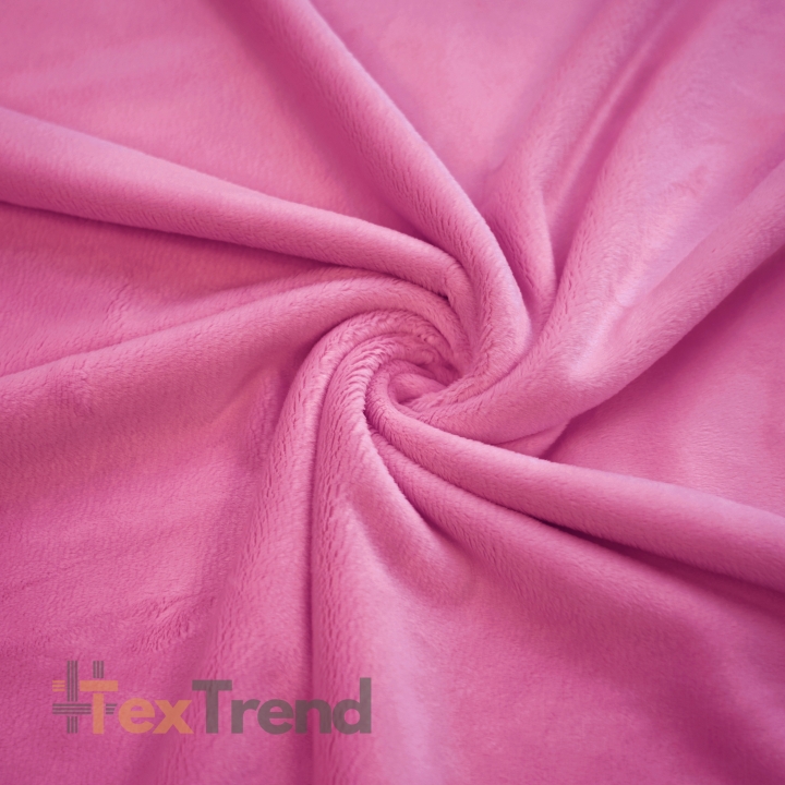 Minky Stoff / Minky Fleece – glatt – Premium rosa (Azaleenrosa)