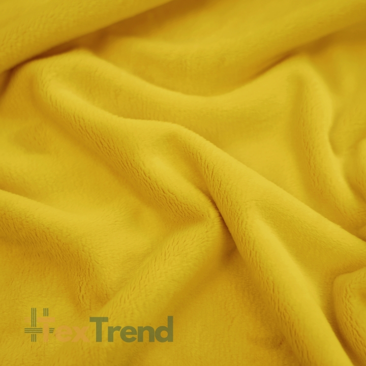 Minky Stoff / Minky Fleece – glatt – senfgelb (Spicy Mustard)