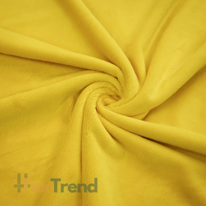 Minky Stoff / Minky Fleece – glatt – senfgelb (Spicy Mustard)