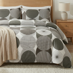 100% Baumwolle geometrisches Muster braun