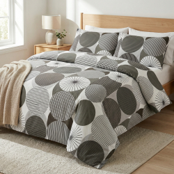 100% Baumwolle geometrisches Muster braun